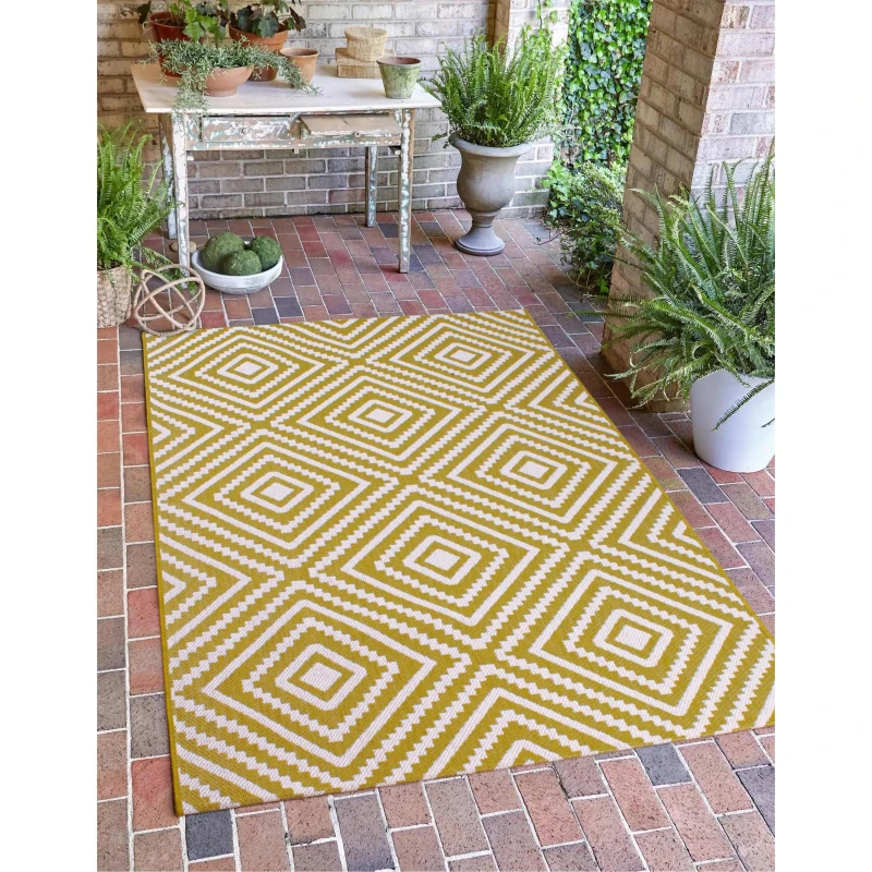 Image of Rugstyle SUMMER BREEZE LARGE DIAMOND Green unisex 100x150cm