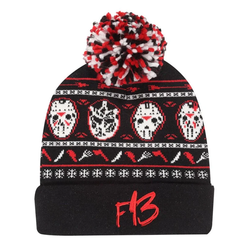 Image of Friday the 13th Mens Masks Beanie in Black Male One Size