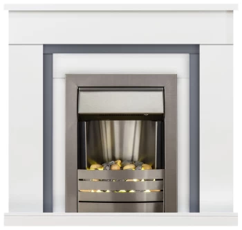 Image of Adam Milan Electric Fire Suite - White and Grey