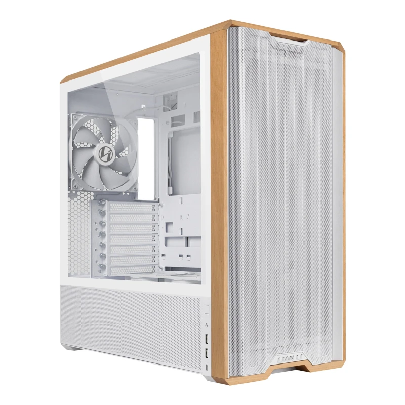 Image of Lian Li Lian Li Lancool LAN217W computer case Midi Tower White, Wood LAN217W