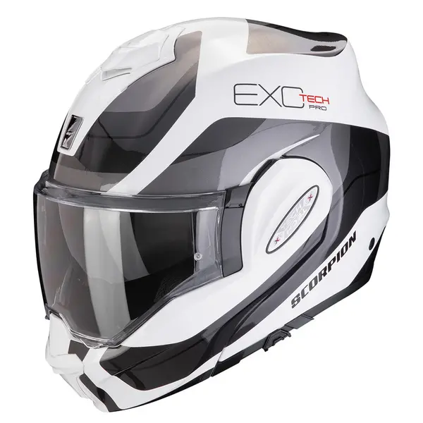 Image of Scorpion Exo-Tech Evo Pro Commuta White-Silver Modular Helmet M