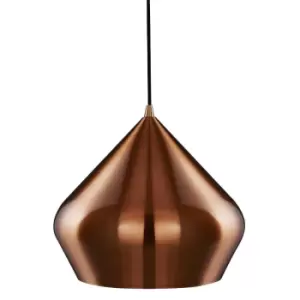 Image of Vibrant 1 Light Dome Ceiling Pendant Copper, E27