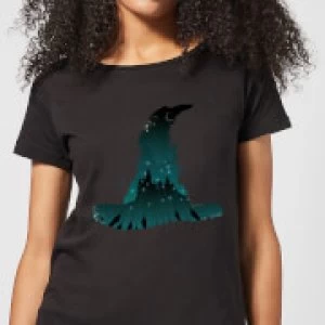 Image of Harry Potter Sorting Hat Silhouette Womens T-Shirt - Black - M