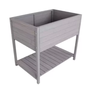 Image of Charles Bentley FSC Wooden Planter, Grey