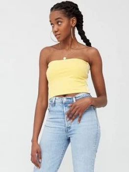 Image of adidas Originals Tube Top - Yellow, Size 16, Women
