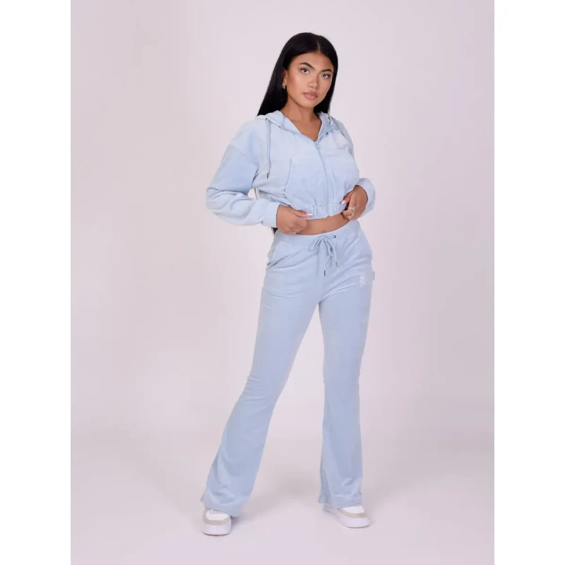 Image of Project X Paris Sweatshirt double logo velvet hoodie For Her Project X Paris Bleu Female XS