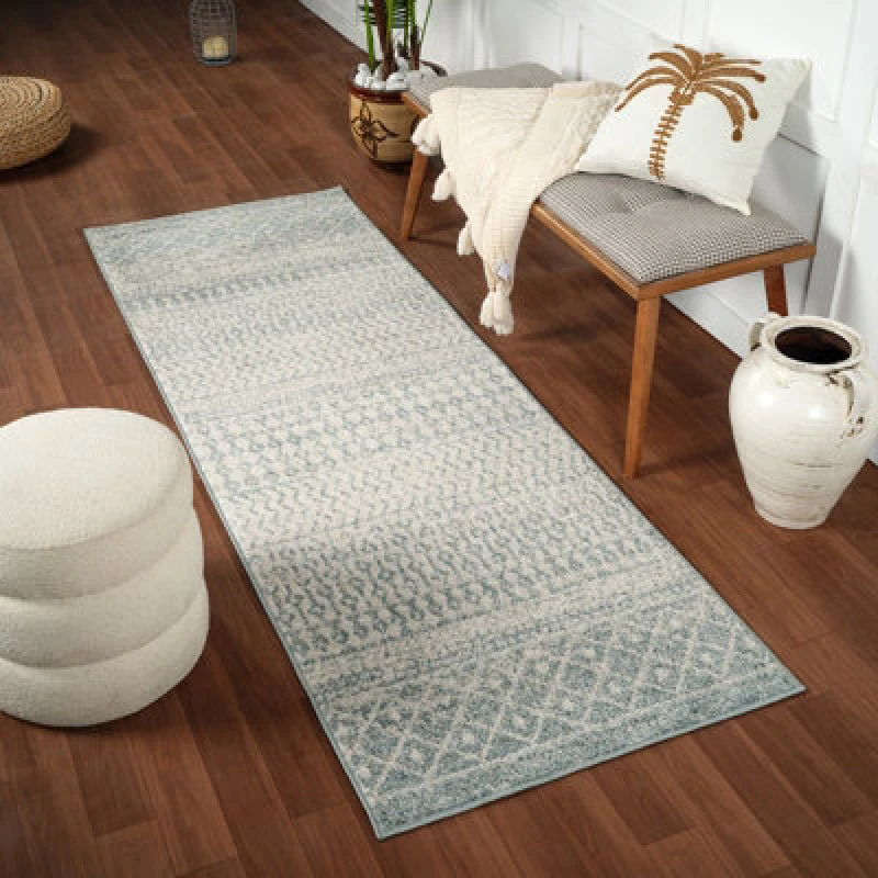 Image of Livabliss Scandi Modern Boho Light Beige/grey Mila Runner Rug 80 X 230 Cm - Easy Care, Non Shedding, Ideal For Hallway Or Beside The Bed