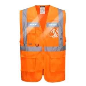 Image of Portwest Orion Executive Class 2 Hi Vis LED Waistcoat Orange S