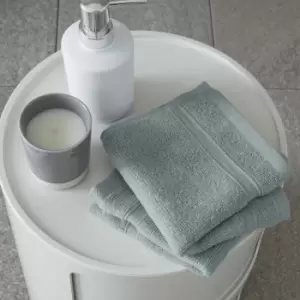 Image of Catherine Lansfield Zero Twist 100% Micro Yarn Cotton Face Cloth, Sage Green, 2 Pack