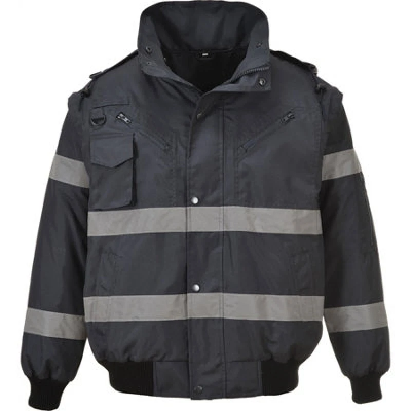 Image of Portwest Iona 3 in 1 Bomber Jacket S435BKRS Colour: Black