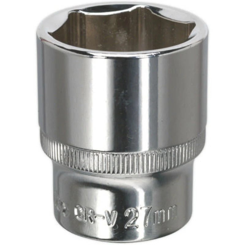 Image of Loops 27mm Forged Steel Drive Socket - 1/2" Square Drive - Polished Chrome Vanadium Metallics