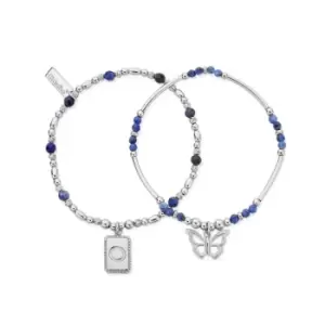 Image of ChloBo Silver New Beginnings Sodalite Bracelet Set