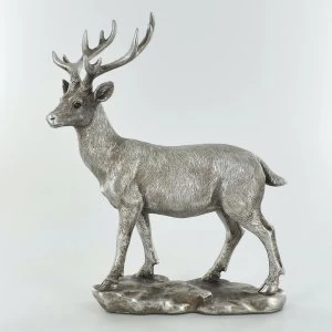 Image of Antique Silver Deer Silver Ornament