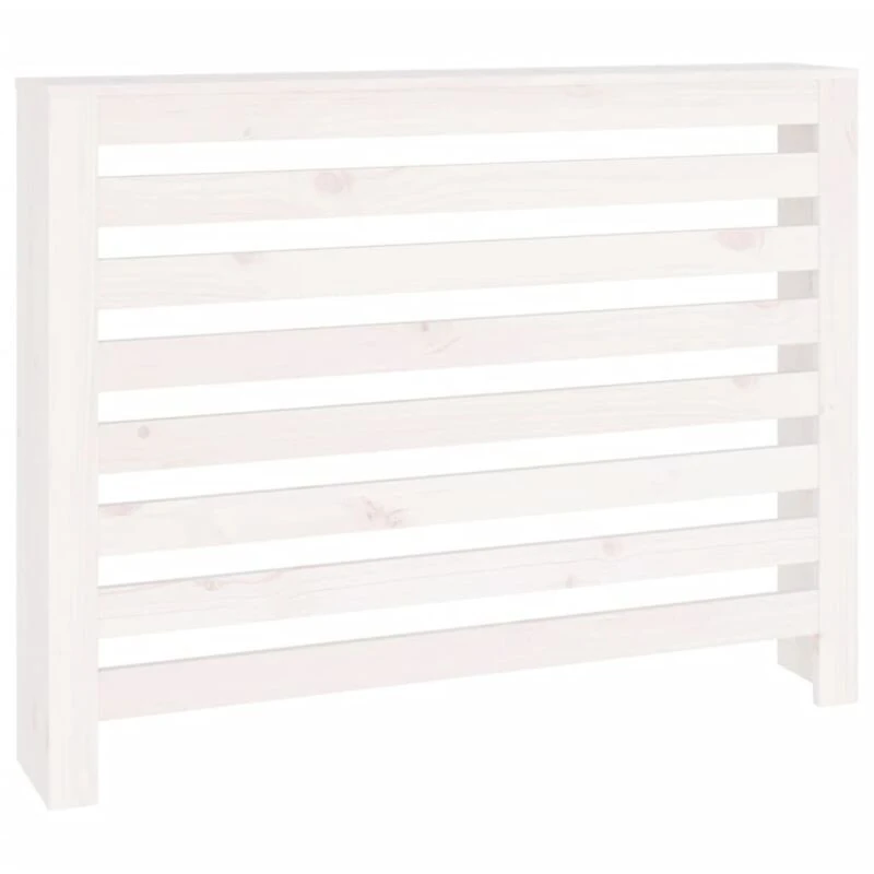 Image of Vidaxl Radiator Cover White 108.5X19X84cm Solid Wood Pine, White 822597