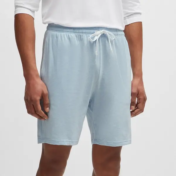 Image of BOSS Bodywear Mix&Match Stretch Cotton-Jersey Shorts - S Blue Shorts male 50515314-452 S