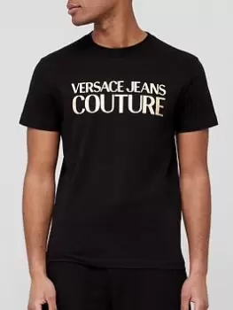 Image of Versace Jeans Couture Foil Logo T-Shirt - Black