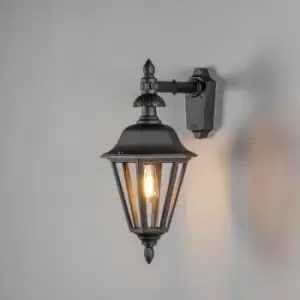 Image of Pallas Outdoor Classic Large Lantern Down Wall Light - Matt Black, IP23