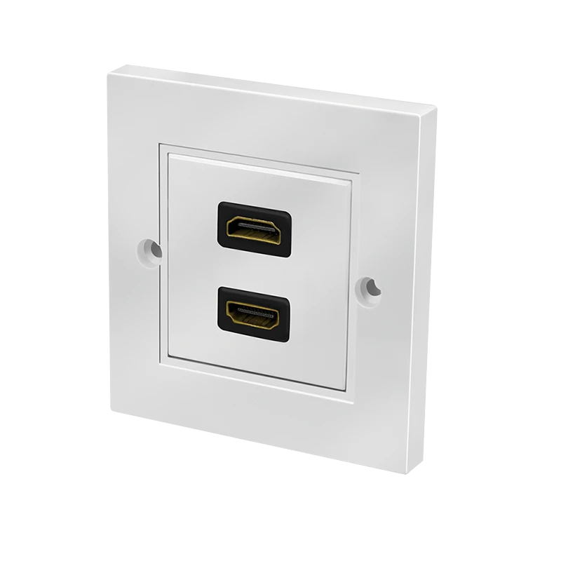 Image of LogiLink HDMI wall plate. 2-port. with 2x HDMI-A coupler F/F. white