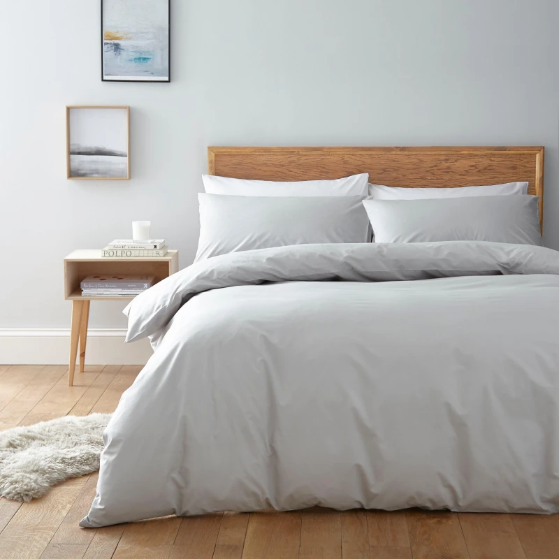 Image of Linea Egyptian 200 Thread Count Fitted Sheet - Grey Grey Single