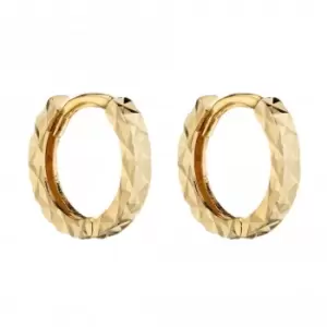 Image of 9ct Diamond Cut Yellow Gold Hoops Earrings GE2338