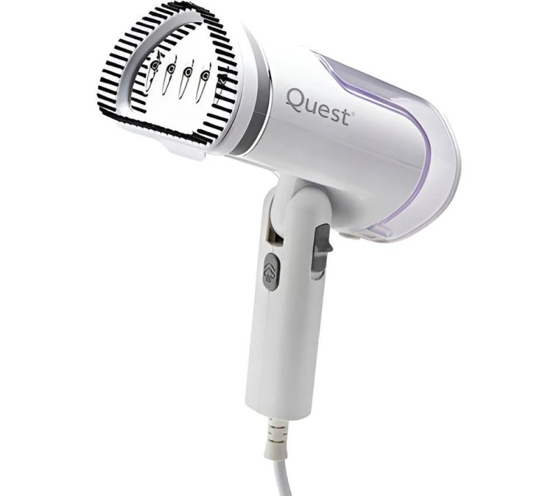 Image of QUEST 42149 Travel Clothes Steamer - White, Silver/Grey,White 5025301421496