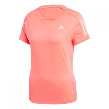 Image of adidas Womens Primegreen Own The Run T-Shirt - Signal Pink