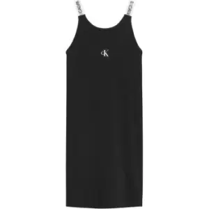 Image of Calvin Klein Jeans Tape Logo Dress - Black