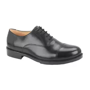 Image of Grafters Mens Leather Capped Oxford Laced Cadet Shoe (9 UK) (Black)
