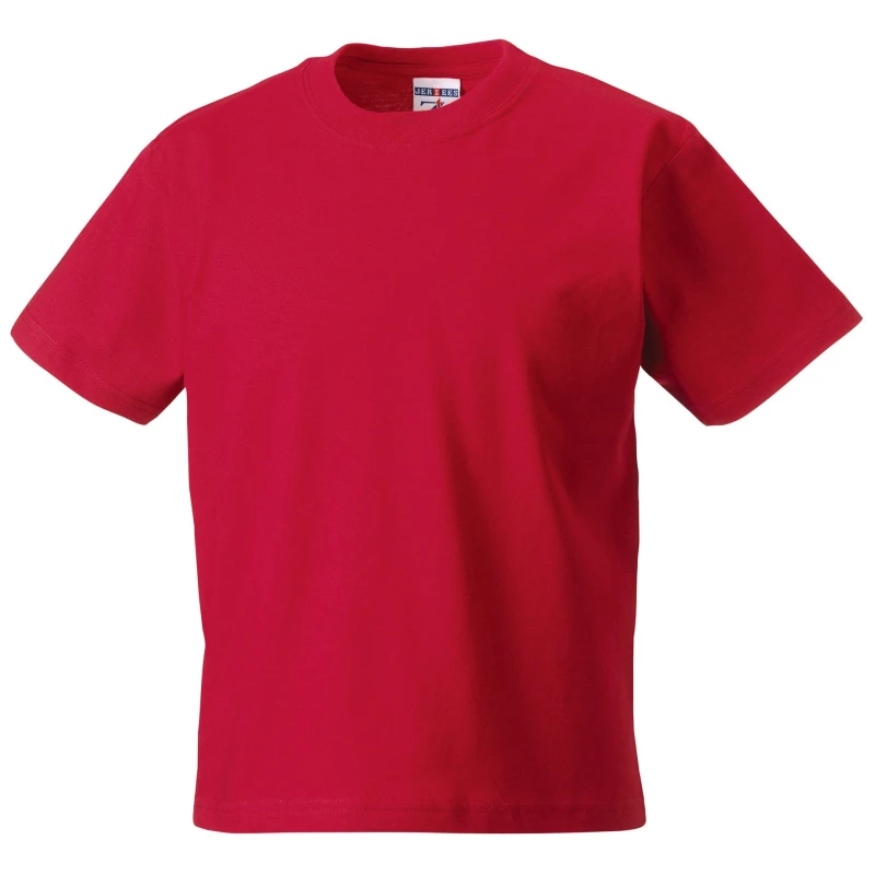Image of Jerzees Schoolwear Jerzees Schoolgear Classic Plain T-Shirt in Red Size: 3-4 Years Red Unisex 3-4 Years