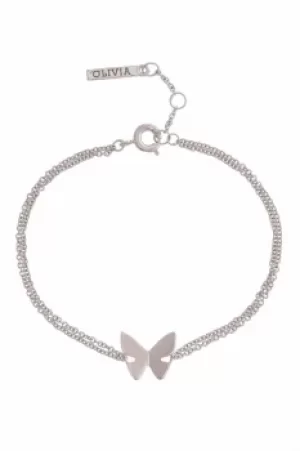 Image of Ladies Olivia Burton Silver Plated Butterfly Chain Bracelet OBJ16SBB03