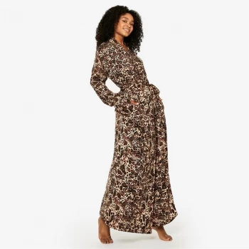 Image of Biba BIBA Longline Satin Robe - Leopard