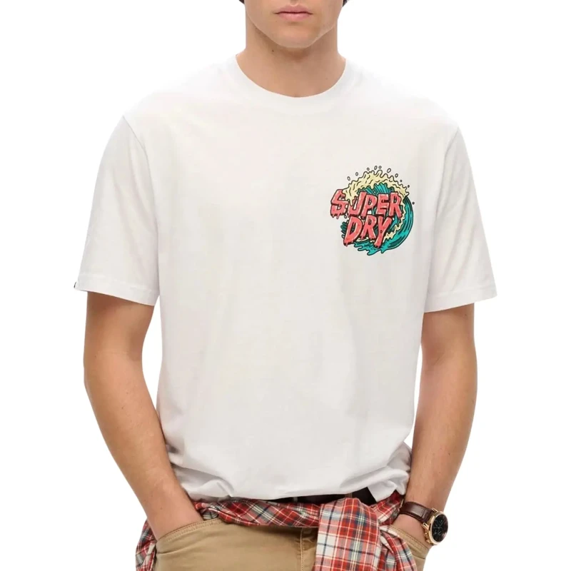 Image of Superdry T-Shirt Superdry Narrative Loose Blanc Male M