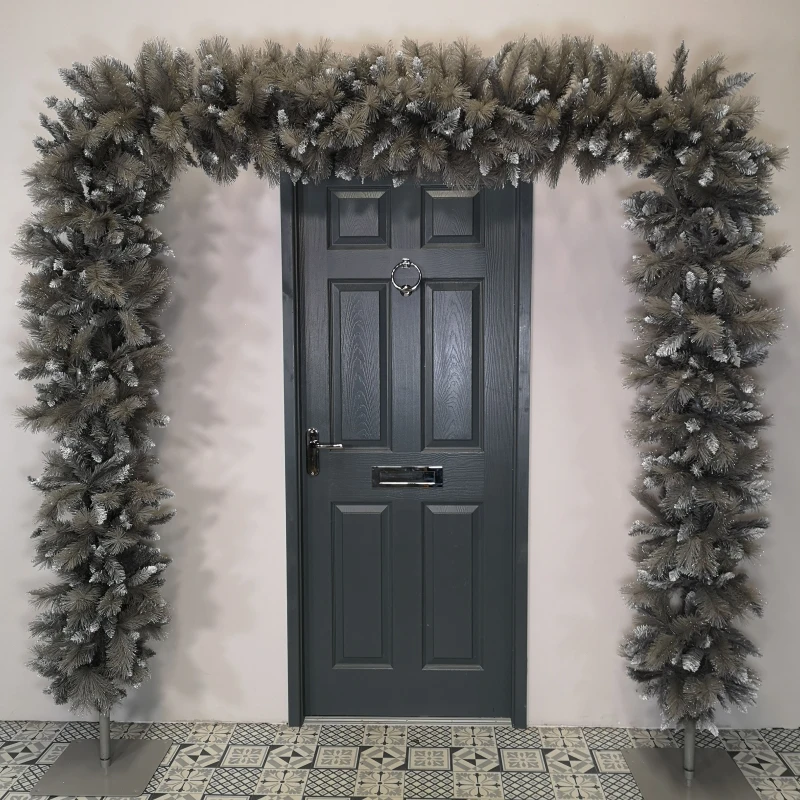 Image of Samuel Alexander Premier Indoor 7.5ft Silver Christmas Wrapped PVC Branches Tree Arch With 1070 Tips Silver unisex