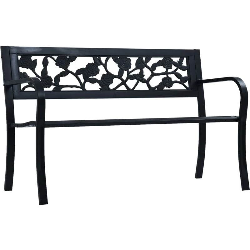 Image of VIDAXL Garden Bench 125cm Black Steel Vidaxl 47942