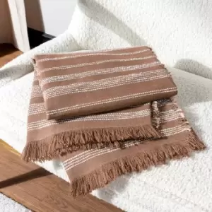 Image of Hoem Jour Linear Woven Throw Baked Clay