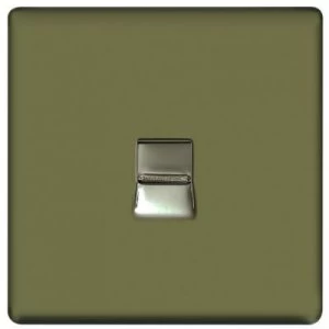 Image of Wickes Single Screwless Flat Plate Master Telephone - Pearl Nickel