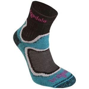 Image of Bridgedale Womens Cool Fusion Run Speed Trail Socks Turquoise Medium