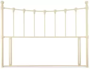 Image of Serene Marseille 4ft Small Double Ivory Floor Standing Metal Headboard