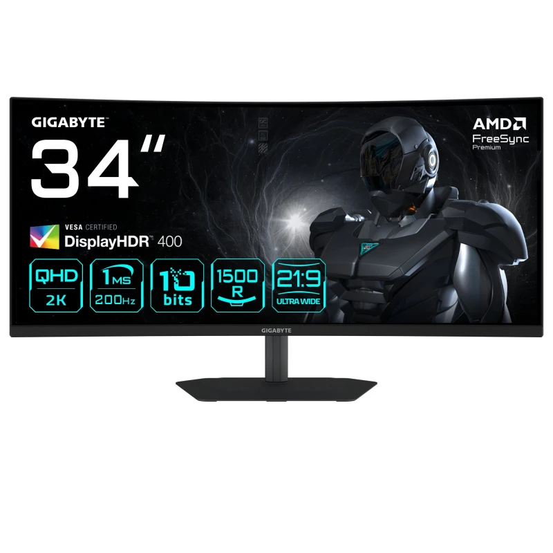Image of Gigabyte G34WQC2 34" 3440x1440 VA 200Hz 1ms FreeSync HDR400 Widescreen Gaming Monitor