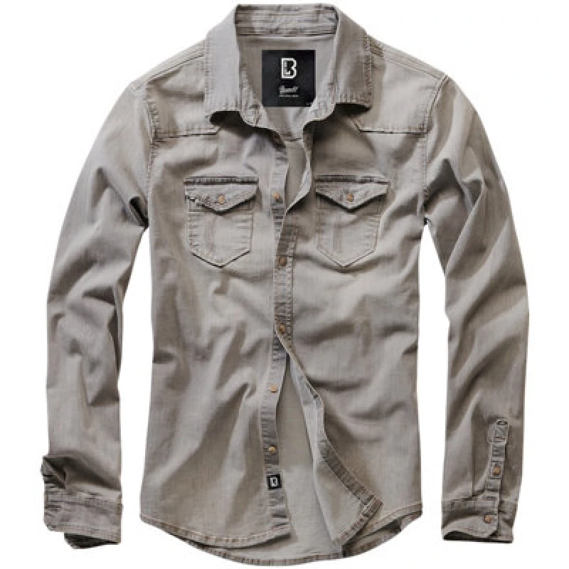 Image of Brandit Riley Denim Shirt Grey Denim Size X Large