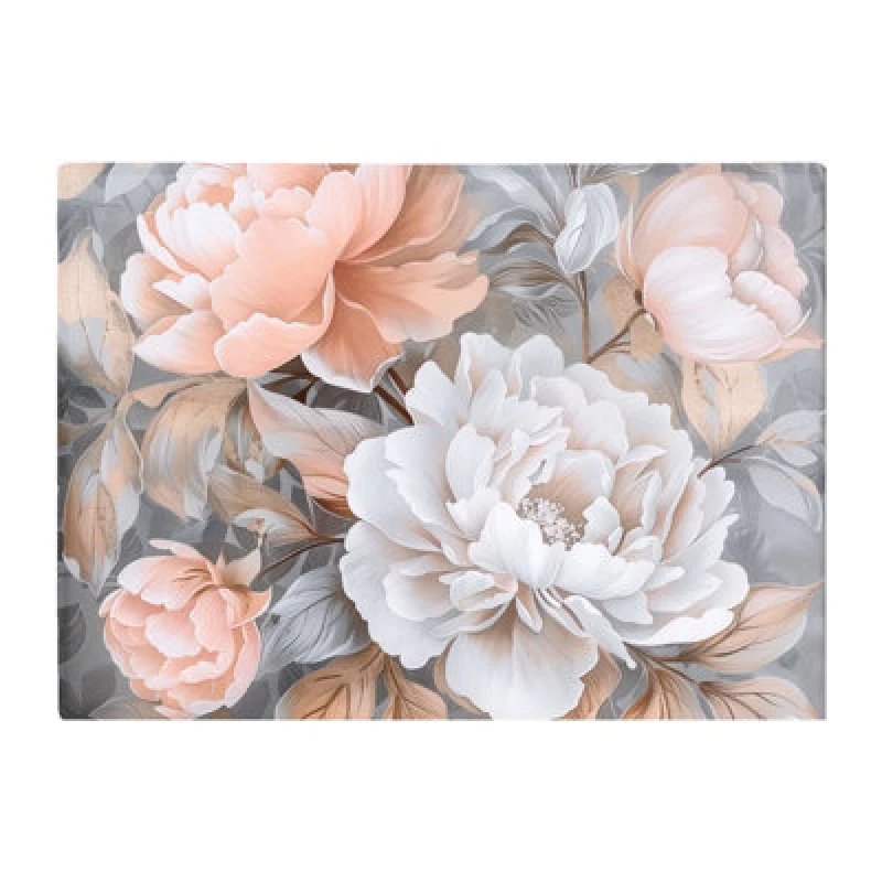 Image of Warren Reed Designer Blush Blossoms On Silver Chopping Board
