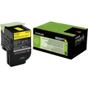 Image of Cartridge People Lexmark 802HY Yellow Laser Toner Ink Cartridge
