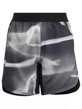 Image of adidas Hiit Heat.rdy Knit Shorts - Grey/Black, Grey/Black, Size 9-10 Years
