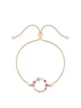 Image of Mood Rose Gold Crystal Pastel Mixed Station Toggle Bracelet, Rose Gold, Women