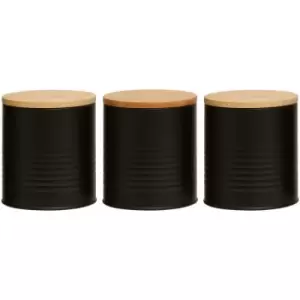 Image of Set of three Alton Black Cannisters - Premier Housewares