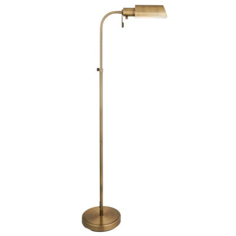Image of Pharmacy Task Floor Lamp Antique Brass Plate, 1x E27