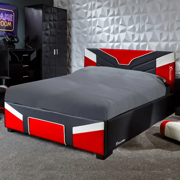 Image of X Rocker Cerberus Mkii Ottoman Gaming Bed - Double 4F6T - Red