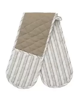 Image of Hometown Interiors Organic Cotton Striped Double Oven Glove - Taupe
