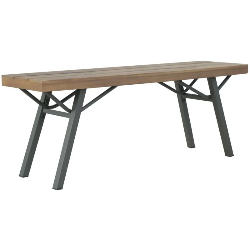 Image of vidaXL Solid Acacia Wood Garden Bench 120x31x45cm Outdoor Park Furniture Seat