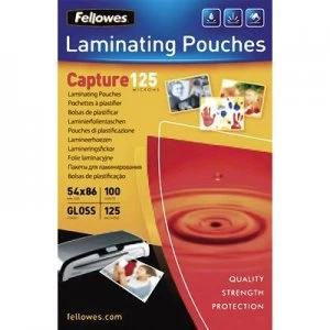 Image of Fellowes Laminate sheet 86 x 54 mm, Credit card 125 micron glossy 100 pc(s)